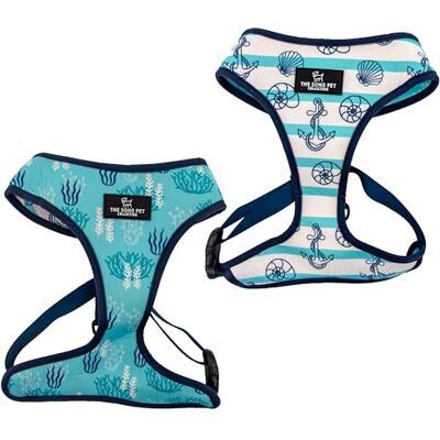 Ancol The Soho Pet Collection Nautical & Coral Reversible Harness Medium To Fit 35cm 60cm Ancol The Soho Pet Collection Nautical & Coral Reversible Harness Medium To Fit 35cm 60cm