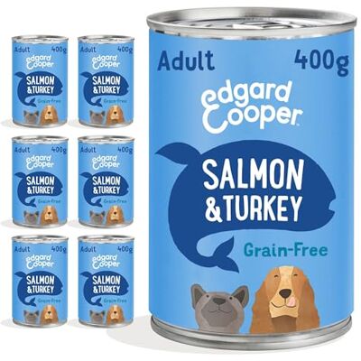 Edgard & Cooper Edgard Cooper Grain-Free Adults Wet Dog Food in Gravy for Puppies, SalmonTurkey 6 x 400g, Natural Dogs Food in Tins with Fresh Meat, High Protein, Hypoallergenic, No Added Sugar Edgard & Cooper Edgard Cooper Grain-Free Adults Wet Dog Food in Gravy for Puppies, SalmonTurkey 6 x 400g, Natural Dogs Food in Tins with Fresh Meat, High Protein, Hypoallergenic, No Added Sugar