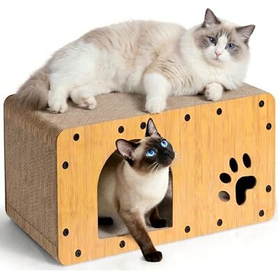 Gimars 59.5cm Cat Scratcher, Cardboard Cat House Cat Scratching Board Cat Scratch Pad, Furniture Protector, Suitable for Multiple Cats Gimars 59.5cm Cat Scratcher, Cardboard Cat House Cat Scratching Board Cat Scratch Pad, Furniture Protector, Suitable for Multiple Cats