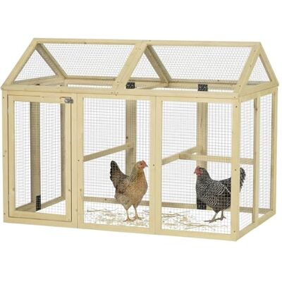 PawHut - Chicken Run Coop - Natural Wood Finish - Coop PawHut - Chicken Run Coop - Natural Wood Finish - Coop