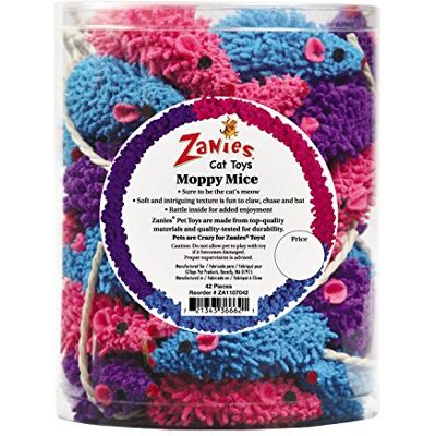 Zanies ZA11070 42 42-Piece Moppy Mice Canister Set Toy Zanies ZA11070 42 42-Piece Moppy Mice Canister Set Toy