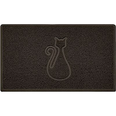 Nicoman CAT Shape Cat Litter Box Mat, Dog Food Feeding Tray Matt, Non-Slip, Easy Clean, Washable(90x60cm,Large),BROWN Nicoman CAT Shape Cat Litter Box Mat, Dog Food Feeding Tray Matt, Non-Slip, Easy Clean, Washable(90x60cm,Large),BROWN