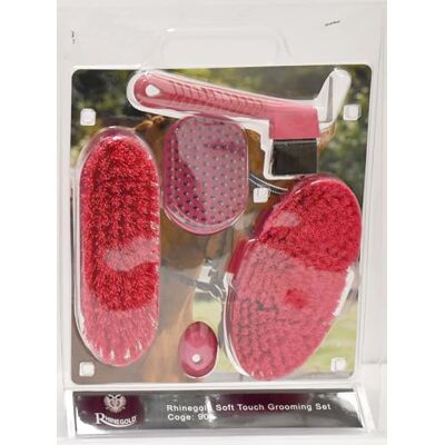 Rhinegold Soft Touch Grooming Blister Pack, Pink Rhinegold Soft Touch Grooming Blister Pack, Pink