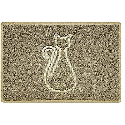 Nicoman CAT Shape Cat Litter Box Mat, Dog Food Feeding Tray Matt, Non-Slip, Easy Clean, Washable(60x40cm,Small),BEIGE Nicoman CAT Shape Cat Litter Box Mat, Dog Food Feeding Tray Matt, Non-Slip, Easy Clean, Washable(60x40cm,Small),BEIGE