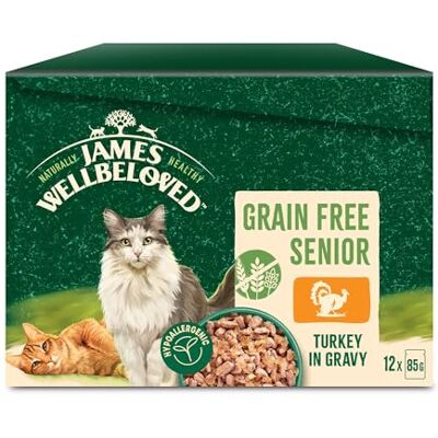 James Wellbeloved Grain Free Adult Cat Food Turkey in Gravy 12 x 85g James Wellbeloved Grain Free Adult Cat Food Turkey in Gravy 12 x 85g