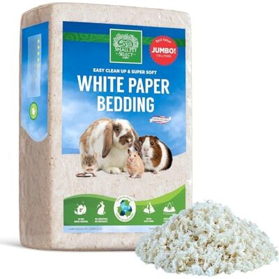 SMALL PET SELECT Premium Small Animal Bedding, Unbleached White Paper Bedding for Small Indoor and Outdoor Pets, Made in USA, White, 178L Pack SMALL PET SELECT Premium Small Animal Bedding, Unbleached White Paper Bedding for Small Indoor and Outdoor Pets, Made in USA, White, 178L Pack