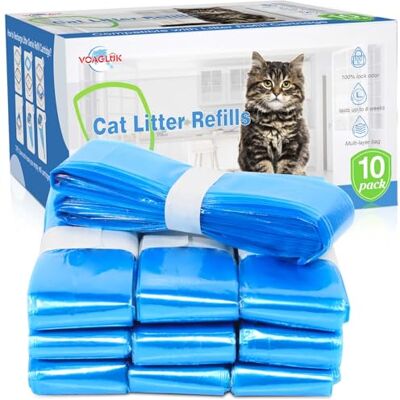 VoagLuk 10 Pack Cat Litter Refill Bags 100% Enhanced Odor Control Generic Litter Refills Compatible with Standard, Plus, XL Pail VoagLuk 10 Pack Cat Litter Refill Bags 100% Enhanced Odor Control Generic Litter Refills Compatible with Standard, Plus, XL Pail