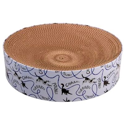 Rosewood Battersea Cat Scratcher Toy – Round Cardboard Scratch Pad or Lounge Spot, Cat Enrichment Toy for Indoor Cats, Durable Corrugated Scratcher, 37 x 37 cm Rosewood Battersea Cat Scratcher Toy – Round Cardboard Scratch Pad or Lounge Spot, Cat Enrichment Toy for Indoor Cats, Durable Corrugated Scratcher, 37 x 37 cm