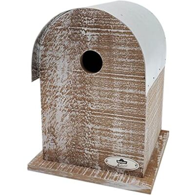 Dehner Natura Malta Wild Bird Nesting Box for Hanging, Approx. 18.5 x 25 x 18.5 cm, Pine Wood Sheet, Brown Dehner Natura Malta Wild Bird Nesting Box for Hanging, Approx. 18.5 x 25 x 18.5 cm, Pine Wood Sheet, Brown