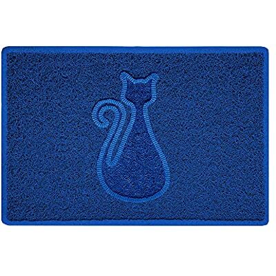 Nicoman CAT Shape Cat Litter Box Mat, Dog Food Feeding Tray Matt, Non-Slip, Easy Clean, Washable(60x40cm,Small),BLUE Nicoman CAT Shape Cat Litter Box Mat, Dog Food Feeding Tray Matt, Non-Slip, Easy Clean, Washable(60x40cm,Small),BLUE