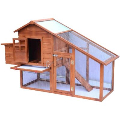 PawHut Chicken Hen Poultry Coop House Rabbit Hutch Ark Coup Run Nest Box 3-10 Chickens W190 x D66 x H116 cm PawHut Chicken Hen Poultry Coop House Rabbit Hutch Ark Coup Run Nest Box 3-10 Chickens W190 x D66 x H116 cm