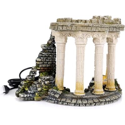 CLASSIC Roman Column Ruins Aquarium Ornament with LED Uplights – Illuminated Fish Tank Decoration – 240 x 118 x 117mm CLASSIC Roman Column Ruins Aquarium Ornament with LED Uplights – Illuminated Fish Tank Decoration – 240 x 118 x 117mm