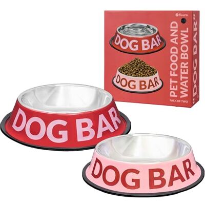 Fisura Durable & Stylish Stainless Steel Dog Bowls Set, Non-Slip Pet Feeding Bowls, Pink & Red, 500ml Food Bowl & 1000ml Water Bowl, Double Dog Dish Set Fisura Durable & Stylish Stainless Steel Dog Bowls Set, Non-Slip Pet Feeding Bowls, Pink & Red, 500ml Food Bowl & 1000ml Water Bowl, Double Dog Dish Set