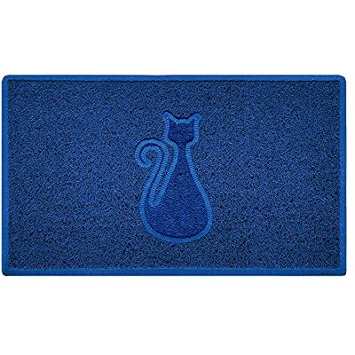 Nicoman CAT Shape Cat Litter Box Mat, Dog Food Feeding Tray Matt, Non-Slip, Easy Clean, Washable(75x44cm,Medium),BLUE Nicoman CAT Shape Cat Litter Box Mat, Dog Food Feeding Tray Matt, Non-Slip, Easy Clean, Washable(75x44cm,Medium),BLUE