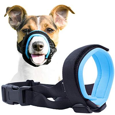 GoodBoy Gentle Muzzle Guard for Dogs Prevents Biting and Unwanted Chewing Safely – New Secure Comfort Fit Soft Neoprene Padding – No More Chafing – Training Guide Helps Build Bonds with Pet (L, Blue) GoodBoy Gentle Muzzle Guard for Dogs Prevents Biting and Unwanted Chewing Safely – New Secure Comfort Fit Soft Neoprene Padding – No More Chafing – Training Guide Helps Build Bonds with Pet (L, Blue)