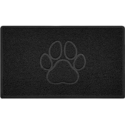 Nicoman PAW Shape Cat Litter Box Mat, Dog Food Feeding Tray Matt, Non-Slip, Easy Clean, Washable(75x44cm,Medium),BLACK Nicoman PAW Shape Cat Litter Box Mat, Dog Food Feeding Tray Matt, Non-Slip, Easy Clean, Washable(75x44cm,Medium),BLACK