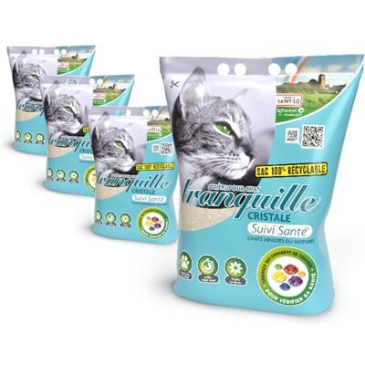 Tranquille Silica Health Tracker Cat Litter 4L Pack of 4 Tranquille Silica Health Tracker Cat Litter 4L Pack of 4