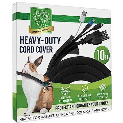 SMALL PET SELECT Heavy Duty Cord Cover – 10ft Black Cable Protector for Pets – Durable Electrical Cord Management Sleeve for Rabbits, Dogs, Cats & Other Small Animals SMALL PET SELECT Heavy Duty Cord Cover – 10ft Black Cable Protector for Pets – Durable Electrical Cord Management Sleeve for Rabbits, Dogs, Cats & Other Small Animals