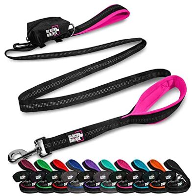 Black Rhino Dog Leash Heavy Duty Medium & Large Dogs 6ft Long Leashes Two Traffic Padded Comfort Handles for Safety Control Training Double Handle Reflective Lead (Pink) Black Rhino Dog Leash Heavy Duty Medium & Large Dogs 6ft Long Leashes Two Traffic Padded Comfort Handles for Safety Control Training Double Handle Reflective Lead (Pink)