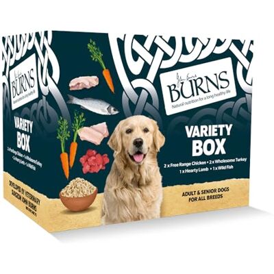 Burns Pet Nutrition Natural Wet Dog Food For Adult and Senior Dogs – 6 x 395 g Variety Box (2 x Free-range chicken, 2 x Hearty Lamb, 1 x Free-range Turkey, 1 x Wild Fish) Burns Pet Nutrition Natural Wet Dog Food For Adult and Senior Dogs – 6 x 395 g Variety Box (2 x Free-range chicken, 2 x Hearty Lamb, 1 x Free-range Turkey, 1 x Wild Fish)