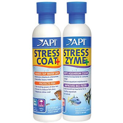 API Freshwater and Saltwater Aquarium Water Conditioners Bundle with STRESS COAT 237 ml and STRESS ZYME 237 ml API Freshwater and Saltwater Aquarium Water Conditioners Bundle with STRESS COAT 237 ml and STRESS ZYME 237 ml