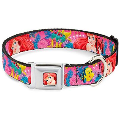 Buckle-Down Buckle Down DC-WDY132-L DYDY Ariel Face4 Full Color Pink/Blue Dog Collar, Large/15-26 Buckle-Down Buckle Down DC-WDY132-L DYDY Ariel Face4 Full Color Pink/Blue Dog Collar, Large/15-26