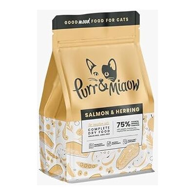 Purr and Miaow Purr & Miaow Complete Dry Grain Free Sensitive Cat Food, Salmon & Herring, 1.5kg Purr and Miaow Purr & Miaow Complete Dry Grain Free Sensitive Cat Food, Salmon & Herring, 1.5kg