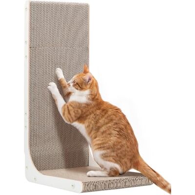 Gimars 58cm Cat Scratcher L-Shape, Vertical Cardboard Cat Scratching Board & Wall Corner Protector, Modern Cat Scratches Pad for Furniture Protection, Indoor Pet Furniture, Natural Gimars 58cm Cat Scratcher L-Shape, Vertical Cardboard Cat Scratching Board & Wall Corner Protector, Modern Cat Scratches Pad for Furniture Protection, Indoor Pet Furniture, Natural