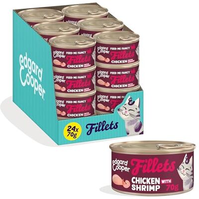 Edgard & Cooper Wet Cat Food, Fillets In Broth, 24 x 70g Chicken with Shrimp, Grain-Free Cat Food, Natural Ingredients, Also For Sterilised Cats, Real Chicken & ASC Certified Shrimp, No Added Sugar Edgard & Cooper Wet Cat Food, Fillets In Broth, 24 x 70g Chicken with Shrimp, Grain-Free Cat Food, Natural Ingredients, Also For Sterilised Cats, Real Chicken & ASC Certified Shrimp, No Added Sugar