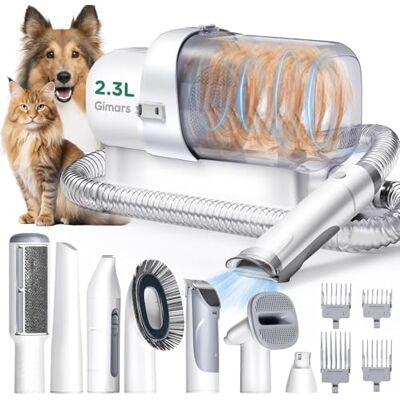 Gimars Pet Vacuum Cleaner with Brush, Ultra Quiet Pet Care Set with 12,000 Pa Super Suction Power, Hair Trimmer for Pets with 7 Care Tools, 2.3 L Capacity, Pet Hair Remover for Dogs Cats Gimars Pet Vacuum Cleaner with Brush, Ultra Quiet Pet Care Set with 12,000 Pa Super Suction Power, Hair Trimmer for Pets with 7 Care Tools, 2.3 L Capacity, Pet Hair Remover for Dogs Cats
