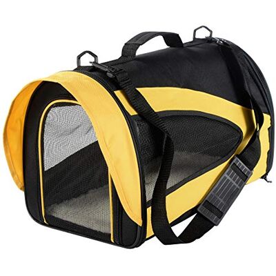 Floofy Friends Pet Carrier Bag, Large Cat Carrier Puppy Dog Carrier for Small Dogs Cats Kittens Rabbits With Reversible Fleece Mat, Foldable Travel Crate for Car Yellow Floofy Friends Pet Carrier Bag, Large Cat Carrier Puppy Dog Carrier for Small Dogs Cats Kittens Rabbits With Reversible Fleece Mat, Foldable Travel Crate for Car Yellow