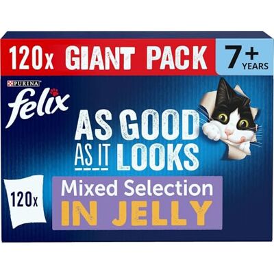 FELIX - As Good As it Looks Senior 7+ - Mixed in Jelly - Wet Cat Food FELIX - As Good As it Looks Senior 7+ - Mixed in Jelly - Wet Cat Food