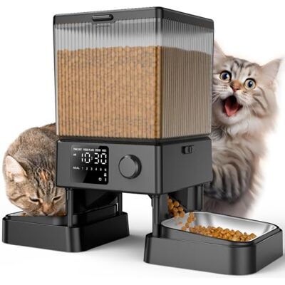 oneisall 5L Automatic Cat Feeder with Timer for 2 Cats, Knob Model Automatic Feeders for Cats Dogs, Dry Food Cat Food Dispenser Auto 10s Voice Recordings oneisall 5L Automatic Cat Feeder with Timer for 2 Cats, Knob Model Automatic Feeders for Cats Dogs, Dry Food Cat Food Dispenser Auto 10s Voice Recordings