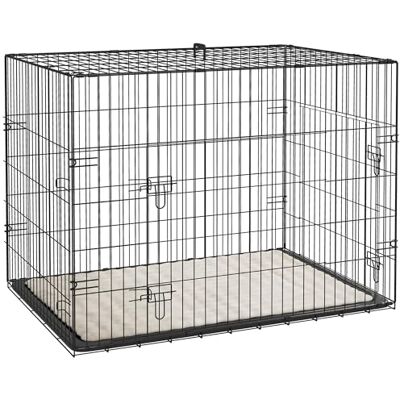PawHut Dog Crate - Large Medium Dogs - 2 Doors, Tray, Soft Cushion PawHut Dog Crate - Large Medium Dogs - 2 Doors, Tray, Soft Cushion