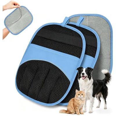 Admygo 2 Pack Pet Hair Removal Glove, Five-Finger Electrostatic Glove, Reusable Pet Grooming Glove, Magic Brush Glove Deshedding Glove, Pet Hair Remover for Dog Cat, Furniture, Car Seat, Clothes (Blue) Admygo 2 Pack Pet Hair Removal Glove, Five-Finger Electrostatic Glove, Reusable Pet Grooming Glove, Magic Brush Glove Deshedding Glove, Pet Hair Remover for Dog Cat, Furniture, Car Seat, Clothes (Blue)