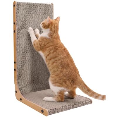 Gimars 58cm Cat Scratcher L-Shape, Vertical Cardboard Cat Scratching Board & Wall Corner Protector, Modern Cat Scratches Pad for Furniture Protection, Indoor Pet Furniture, Natural Gimars 58cm Cat Scratcher L-Shape, Vertical Cardboard Cat Scratching Board & Wall Corner Protector, Modern Cat Scratches Pad for Furniture Protection, Indoor Pet Furniture, Natural