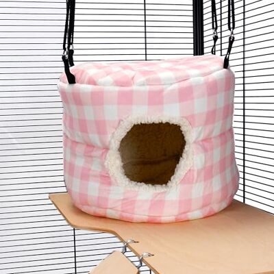 Little Friends HUGE Rodent-Hive Hammock Toy for Rats, Ferrets, Chinchillas – Soft Hanging Cave Bed – 30 x 30 x 25 cm Pink Gingham Little Friends HUGE Rodent-Hive Hammock Toy for Rats, Ferrets, Chinchillas – Soft Hanging Cave Bed – 30 x 30 x 25 cm Pink Gingham