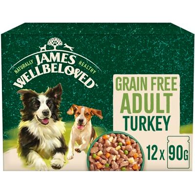 James Wellbeloved Adult Dog Food with Turkey in Gravy Pouch 12 x 90 g James Wellbeloved Adult Dog Food with Turkey in Gravy Pouch 12 x 90 g