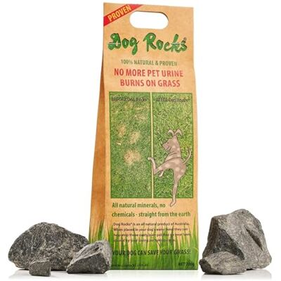 Dog Rocks Urine Patch Preventer (200g) / Natural Dog Urine Neutraliser for Water Bowls, Grass Repair, Urine Burn Patch Repair Dog Rocks Urine Patch Preventer (200g) / Natural Dog Urine Neutraliser for Water Bowls, Grass Repair, Urine Burn Patch Repair