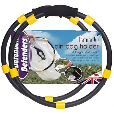 Defenders Handy Bin Bag Holder – Twin Pack (2 x Holders), Clip-and-Go Reusable Hoop, 35.5 cm Universal Fit, Gardening & Litter Picking Defenders Handy Bin Bag Holder – Twin Pack (2 x Holders), Clip-and-Go Reusable Hoop, 35.5 cm Universal Fit, Gardening & Litter Picking