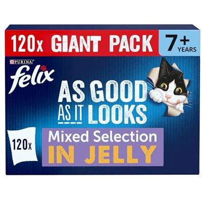 FELIX - As Good As it Looks Senior 7+ - Mixed in Jelly - Wet Cat Food FELIX - As Good As it Looks Senior 7+ - Mixed in Jelly - Wet Cat Food