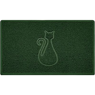 Nicoman CAT Shape Cat Litter Box Mat, Dog Food Feeding Tray Matt, Non-Slip, Easy Clean, Washable(75x44cm,Medium),GREEN Nicoman CAT Shape Cat Litter Box Mat, Dog Food Feeding Tray Matt, Non-Slip, Easy Clean, Washable(75x44cm,Medium),GREEN