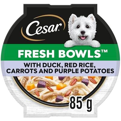 Cesar Fresh Bowl Adult Dog with Duck,Red Rice,Carrots,Potato in Gravy 85g (Pack of 10) Cesar Fresh Bowl Adult Dog with Duck,Red Rice,Carrots,Potato in Gravy 85g (Pack of 10)
