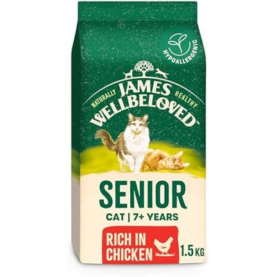 James Wellbeloved Cat Senior Hypoallergenic Dry Food Chicken 1.5 kg James Wellbeloved Cat Senior Hypoallergenic Dry Food Chicken 1.5 kg