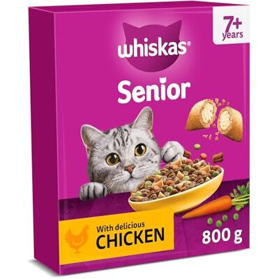 Whiskas - 7+ Chicken - 5x800g - Senior - Dry Cat Food Whiskas - 7+ Chicken - 5x800g - Senior - Dry Cat Food