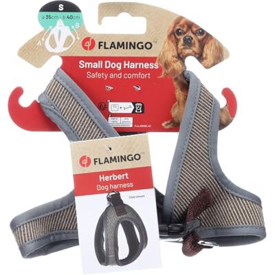 Flamingo Dog Harness Step&Go Herbert Light brown S 35cm 40cm Flamingo Dog Harness Step&Go Herbert Light brown S 35cm 40cm