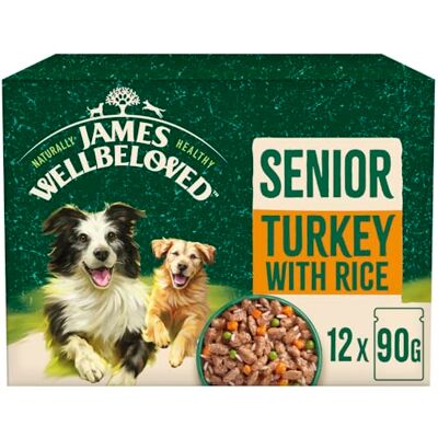 James Wellbeloved Senior Dog Food with Turkey in Gravy Pouch 12 x 90 g James Wellbeloved Senior Dog Food with Turkey in Gravy Pouch 12 x 90 g