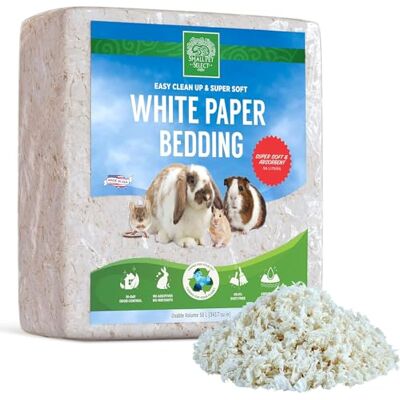 SMALL PET SELECT Premium Small Animal Bedding, Unbleached White Paper Bedding for Small Indoor and Outdoor Pets, Made in USA, 56 L Pack SMALL PET SELECT Premium Small Animal Bedding, Unbleached White Paper Bedding for Small Indoor and Outdoor Pets, Made in USA, 56 L Pack