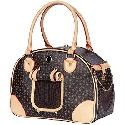 Adriene's Choice Luxury Pet Carrier, Puppy Small Dog Carrier, Cat Carrier Bag, Waterproof Premium PU Leather Carrying Handbag for Outdoor Travel Walking Hiking Shopping Adriene's Choice Luxury Pet Carrier, Puppy Small Dog Carrier, Cat Carrier Bag, Waterproof Premium PU Leather Carrying Handbag for Outdoor Travel Walking Hiking Shopping