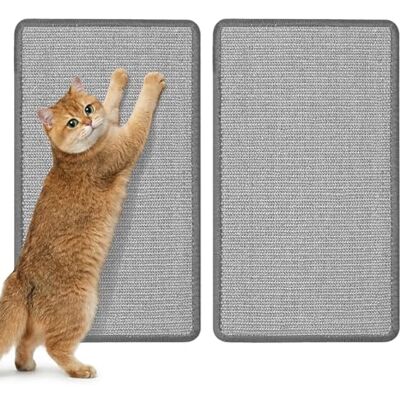 Gimars 2 Pack Cat Scratching Mat, 50 x 30 cm Natural Sisal Cat Scratcher Pad, Non-Slip Couch, Carpet & Wall Protector Guard for Indoor Cats, Grey Gimars 2 Pack Cat Scratching Mat, 50 x 30 cm Natural Sisal Cat Scratcher Pad, Non-Slip Couch, Carpet & Wall Protector Guard for Indoor Cats, Grey